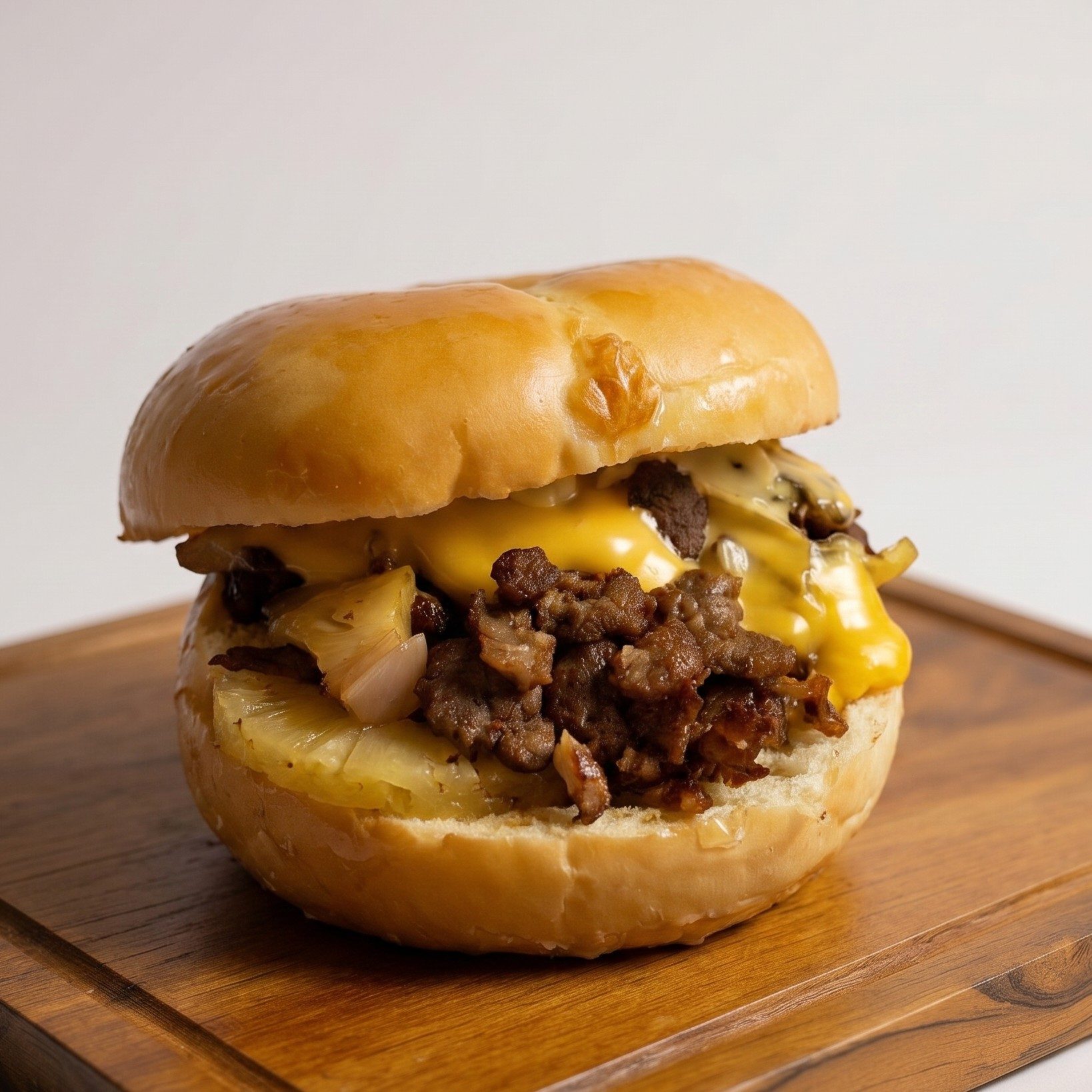 Steak/Onion Egg Cheese Sandwich.
