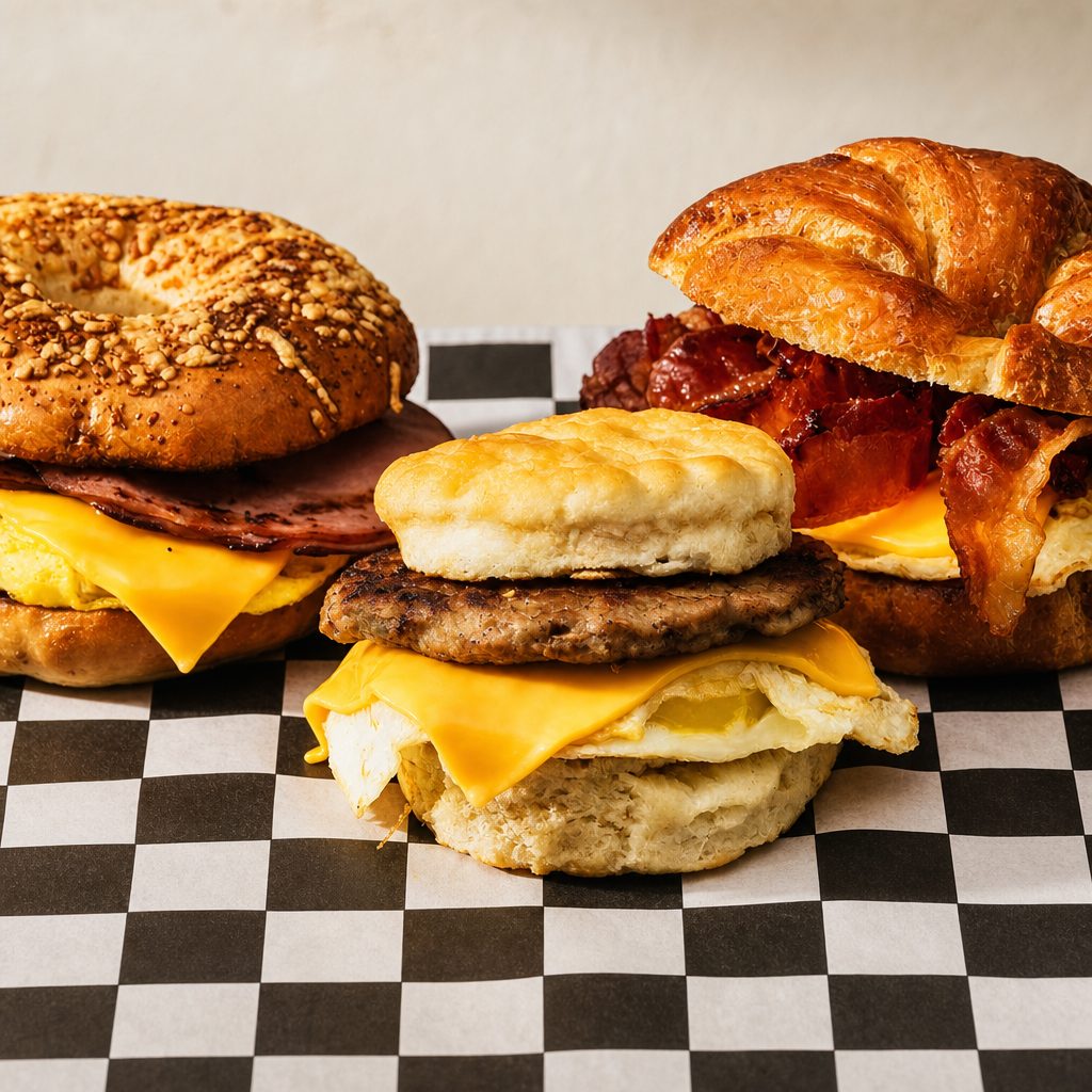 Breakfast Sandwich with Meat.