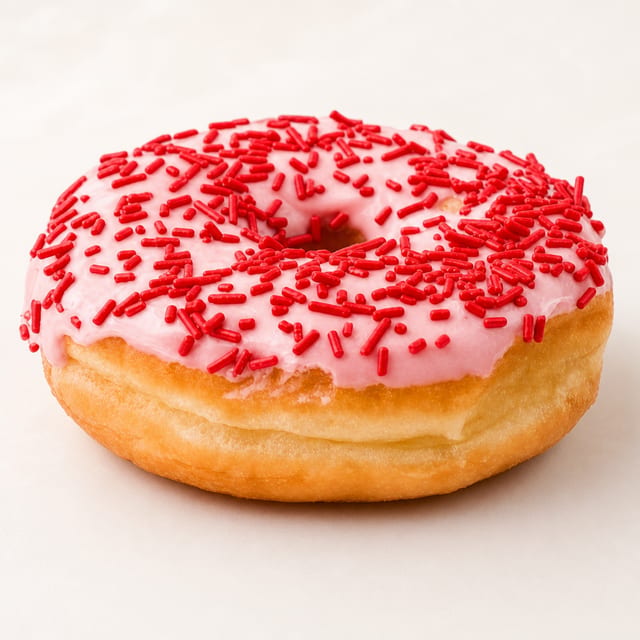 Strawberry Iced W/ Sprinkles.