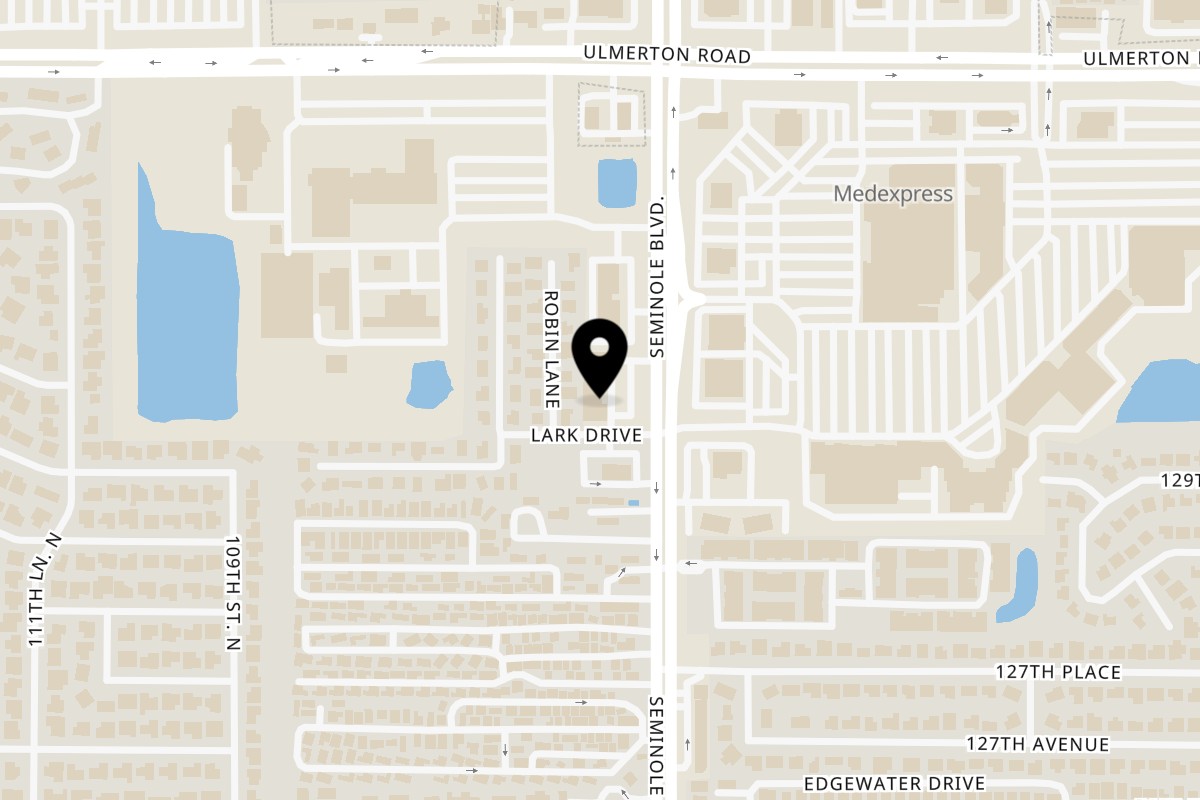 Map showing the location of Rockstar Donuts on 13002 Seminole Blvd # 7 in Largo